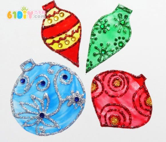 Glitter glue handmade Christmas ball ornaments