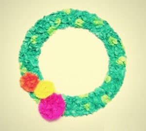 Beautiful Christmas Wreath with Garland and Ornaments