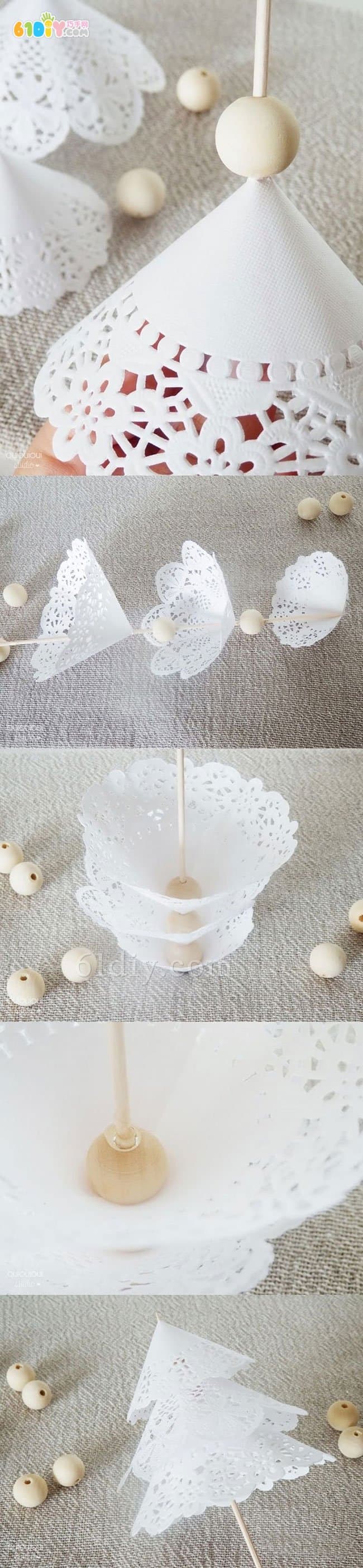 Lace Cake Paper DIY Christmas Tree