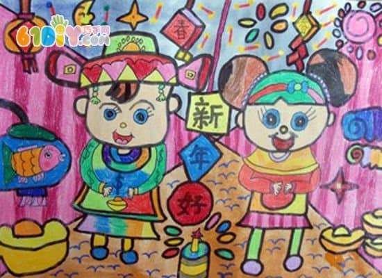 Children's Spring Festival paintings