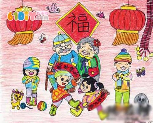 Children's Spring Festival paintings