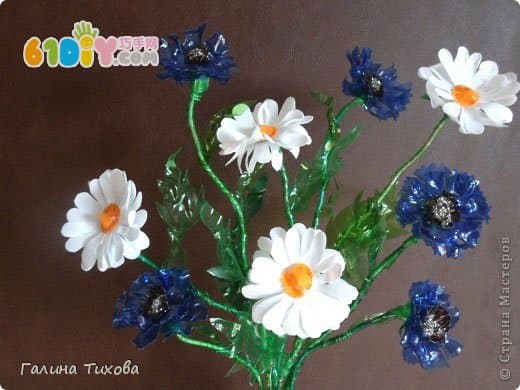 Beverage bottle handmade chrysanthemum