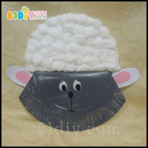 Children's DIY paper tray lamb