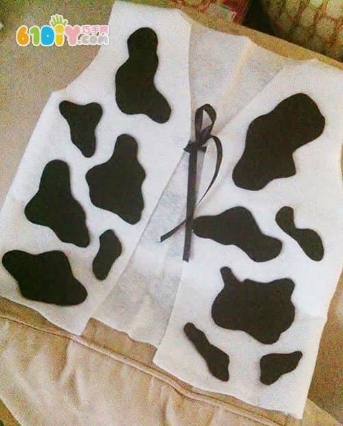 Homemade lamb and cow cartoon costume