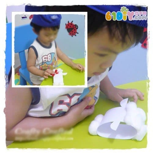 Children's creative handmade cute circle sheep