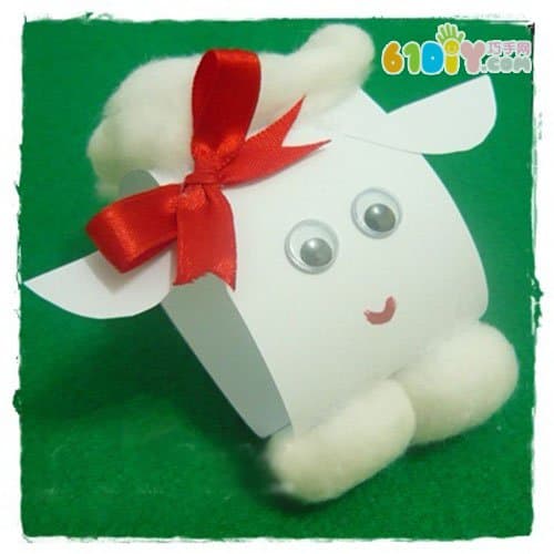 Children's creative handmade cute circle sheep