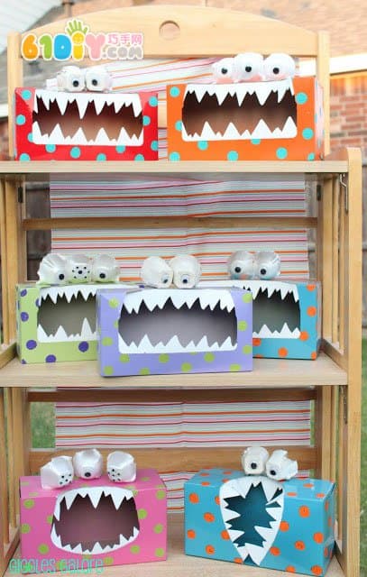 Creative children's production tissue box DIY monster