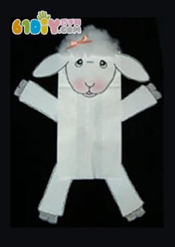 Children's handmade paper bag lamb