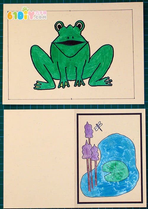 Open mouth frog card DIY production