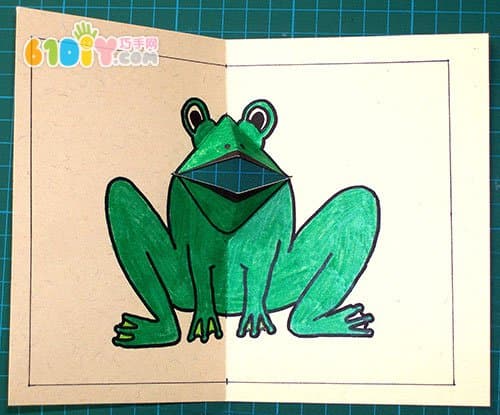 Open mouth frog card DIY production