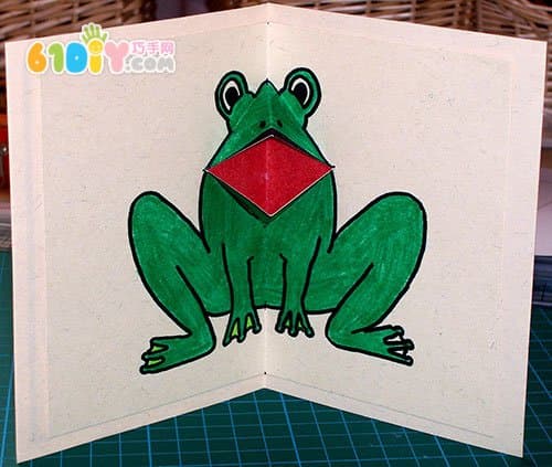 Open mouth frog card DIY production