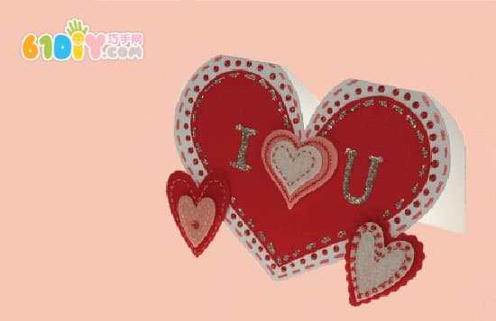 Handmade Valentine's Day card with love