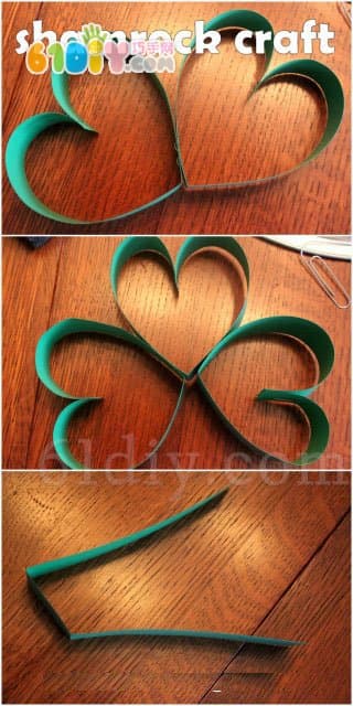 Spring arrangement, three-dimensional clover ornaments