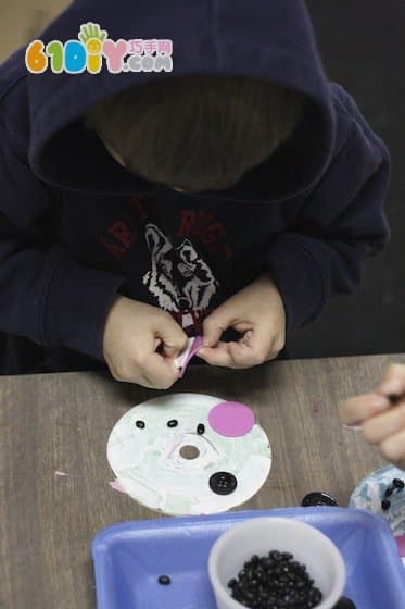 Children's DIY disc handmade snowman