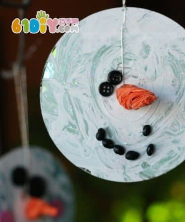 Children's DIY disc handmade snowman