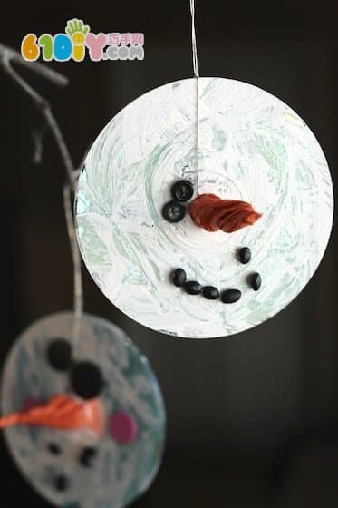 Children's DIY disc handmade snowman