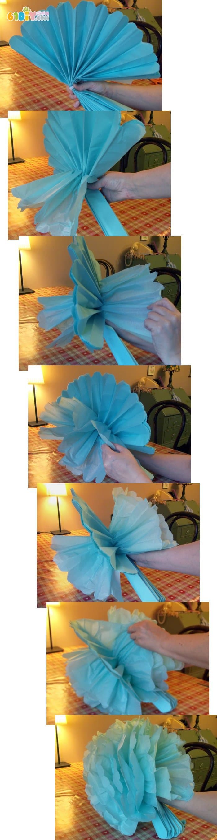 Holiday decoration, paper flower ball making method