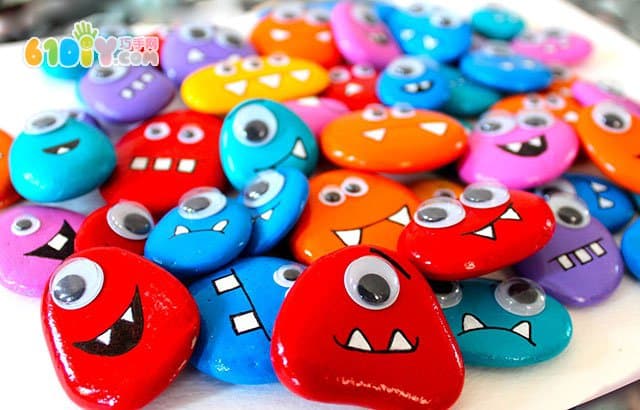 Cute stone monster painting