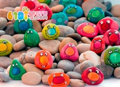 Cute stone monster painting