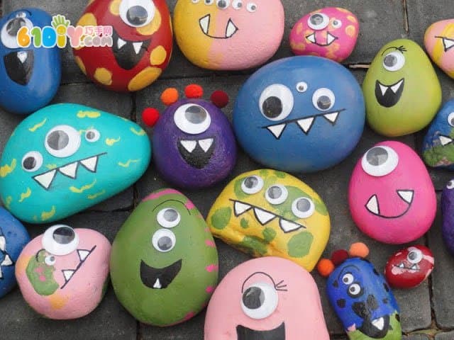 Cute stone monster painting
