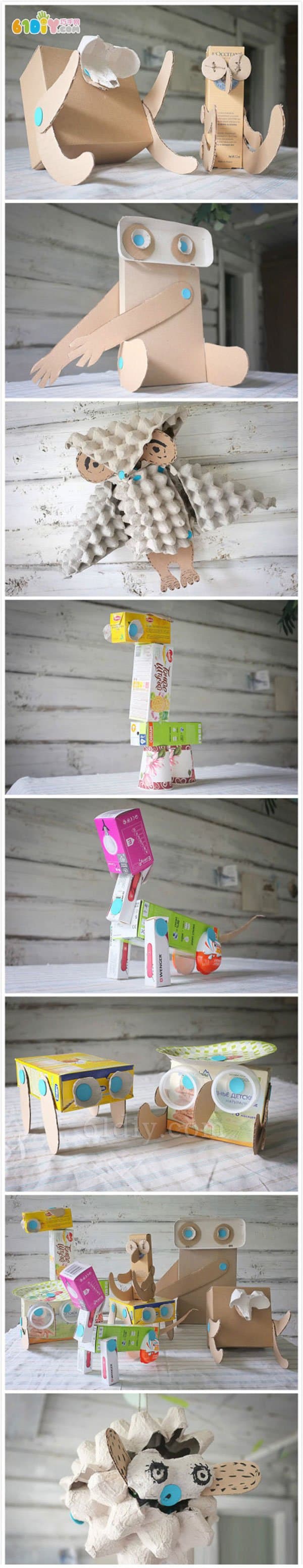 Carton waste use doll works
