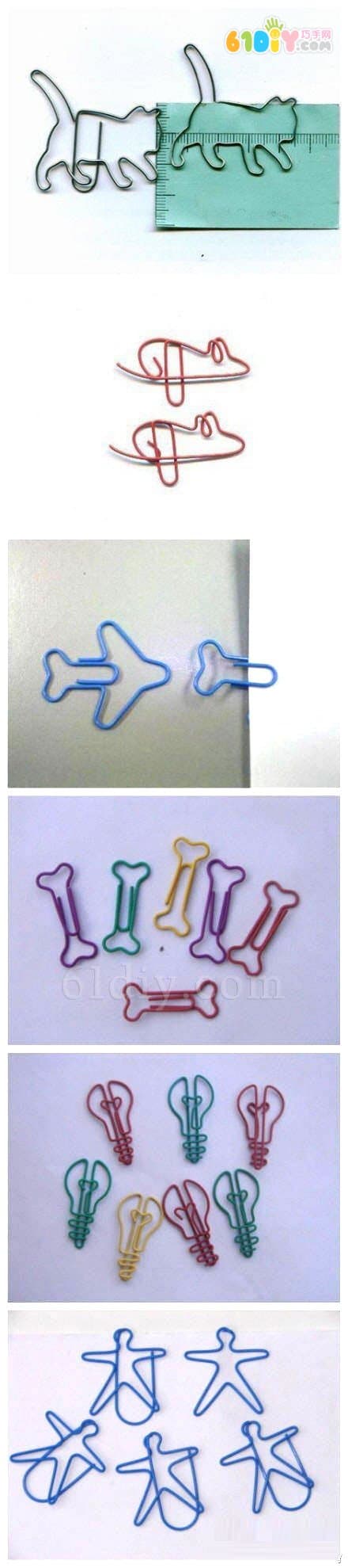 Paper clips change cartoon mini bookmarks