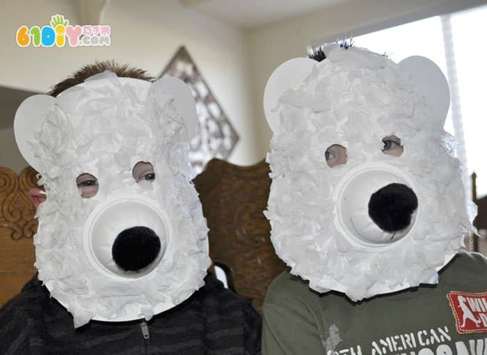 Tray creative handmade three-dimensional polar bear mask