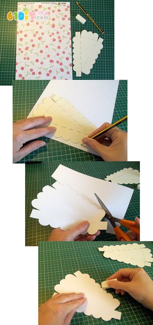 Triangle cake shaped carton making process