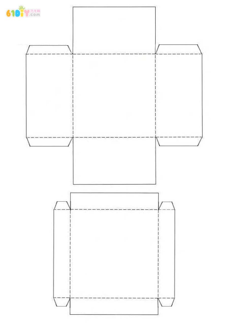 Square gift box making process and template