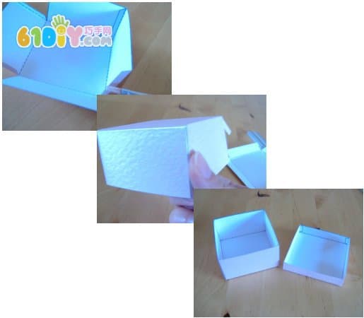 Square gift box making process and template