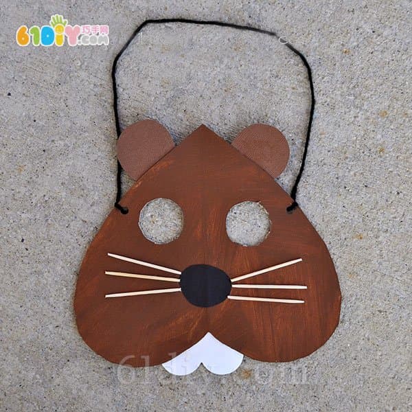 Groundhog animal mask handmade