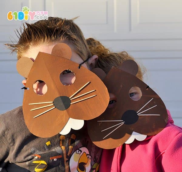 Groundhog animal mask handmade