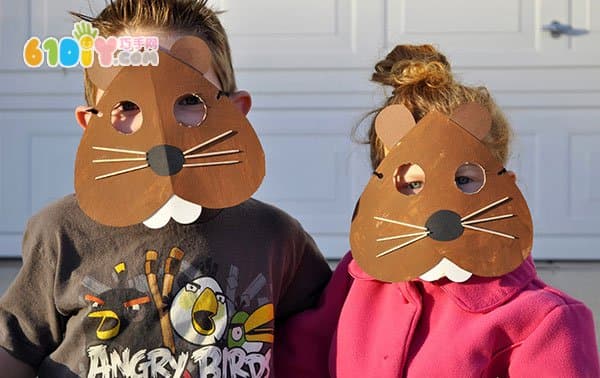 Groundhog animal mask handmade