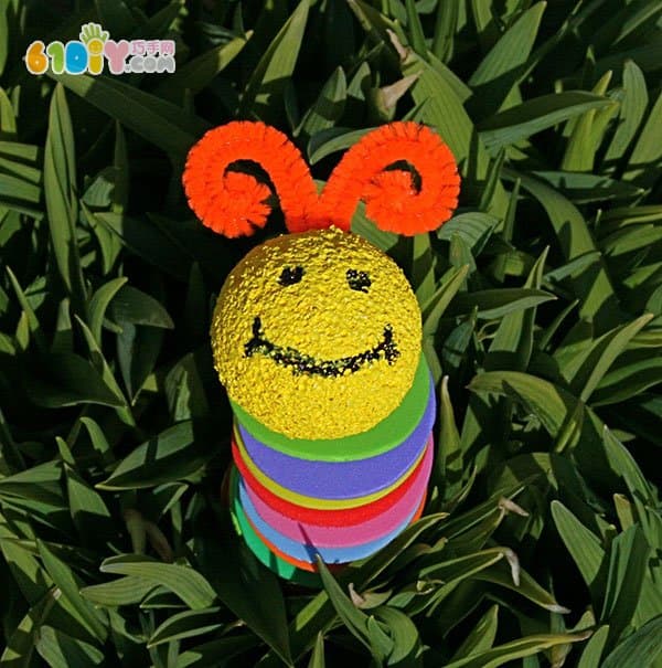 Baby little handmade spring caterpillar