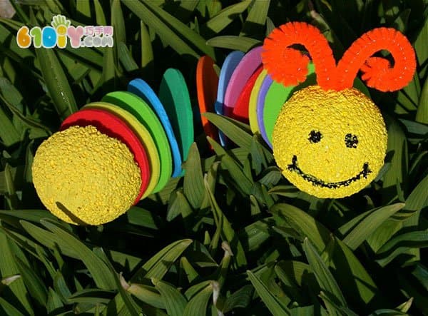 Baby little handmade spring caterpillar