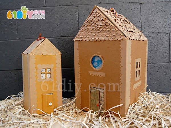 Turning waste into treasure, making a beautiful house from waste cardboard boxes