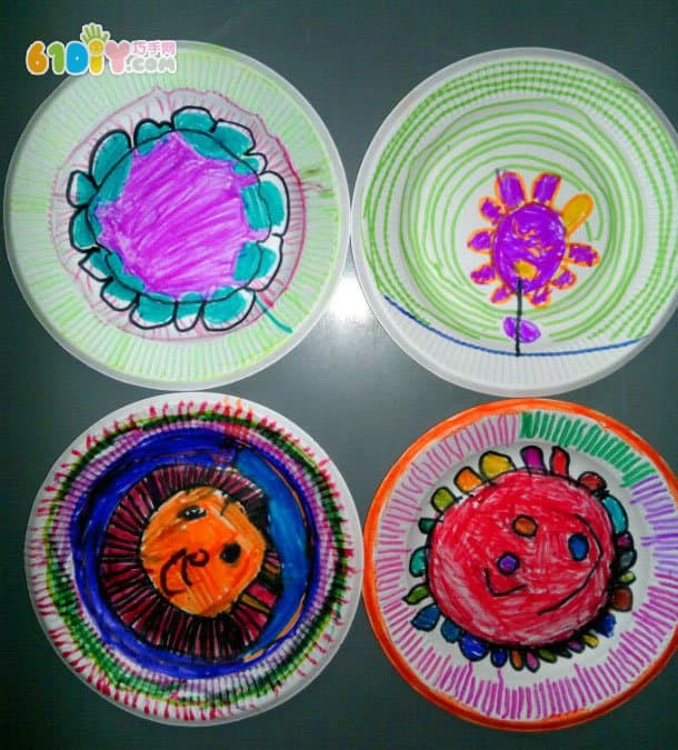 Children's Paper Plate Painting DIY Craft