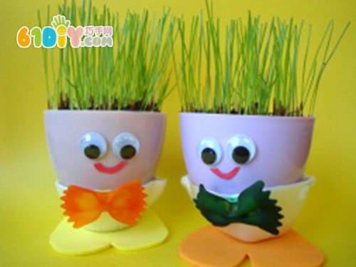 Spring DIY homemade cartoon small flower pot