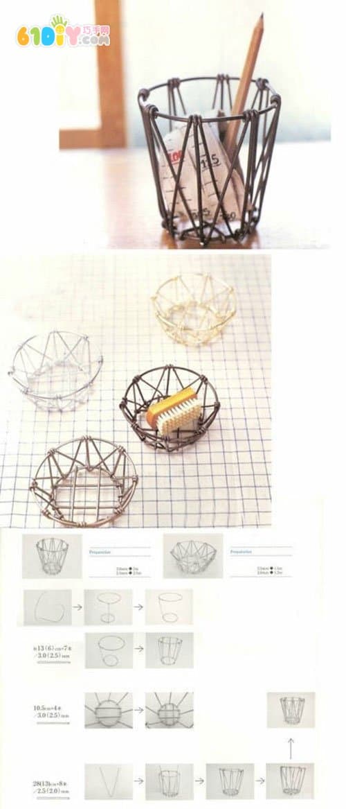Wire storage basket making