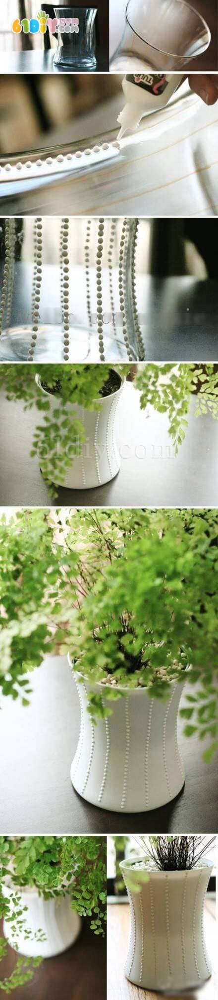 Waste glass bottle transformation vase