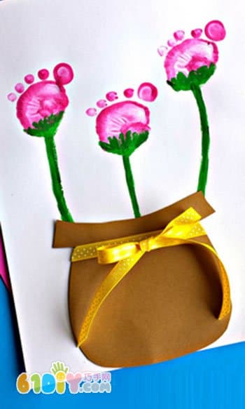 Creative footprints beautiful small flowerpots