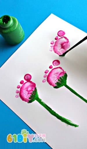 Creative footprints beautiful small flowerpots