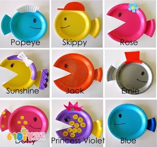 Children's DIY cute paper plate fish
