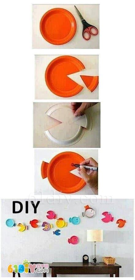 Children's DIY cute paper plate fish
