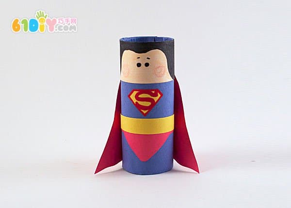 Roll paper tube creative DIY cute version Superman