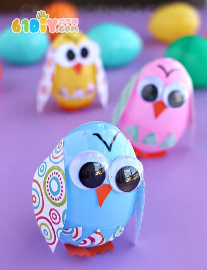 Plastic egg DIY owl