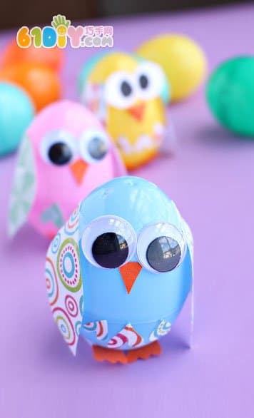 Plastic egg DIY owl