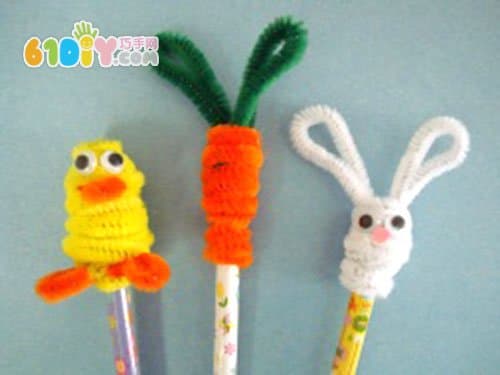 Hairy DIY pen Easter chick, rabbit, carrot