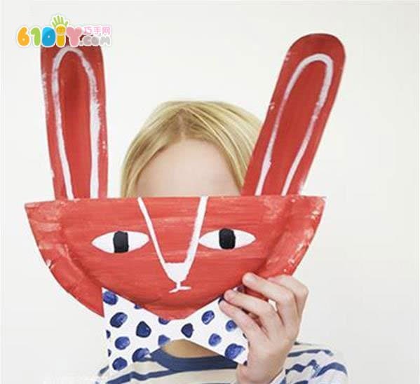 Children's DIY paper tray making rabbit bag