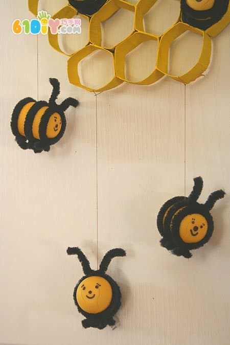 Roll paper tube handmade three-dimensional honey honeycomb ornaments
